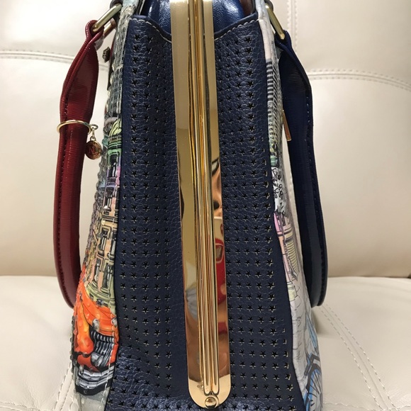 Nicole Lee USA Side Braided Tassel Inlaid Rhinestone Embroidery Hobo Bag